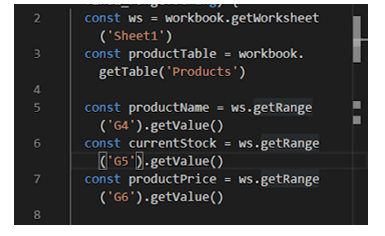 criando variaveis com office scripts