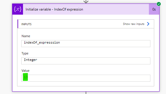 resultado da expressao indexof em power automate