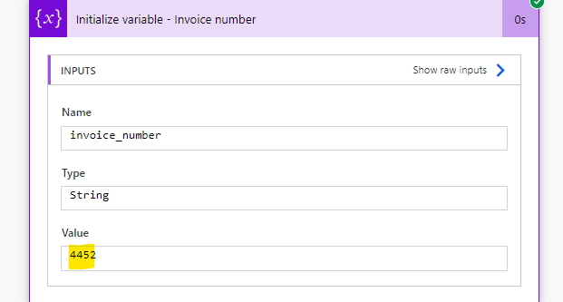 numero de fatura obtido em power automate
