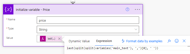 extrair preco com power automate