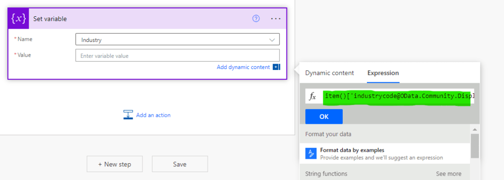 using expressions in power automate