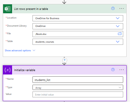 create array variable in power automate
