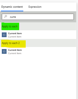 dynamic content pane in power automate