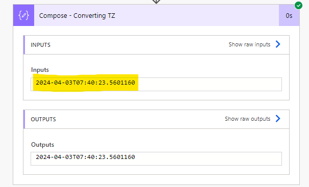 convert from utc output in power automate