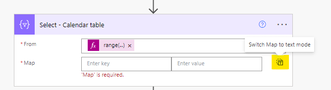 select map in power automate
