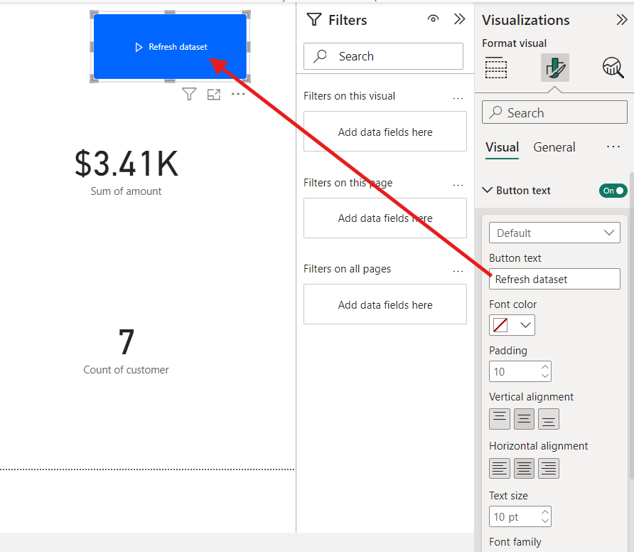 change button text in power bi