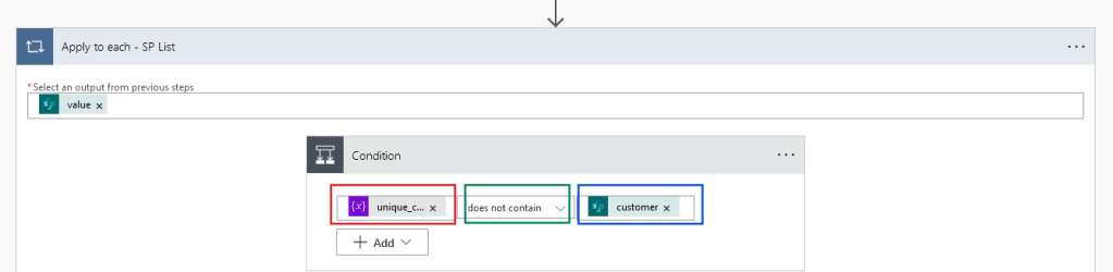 condition parameters in power automate