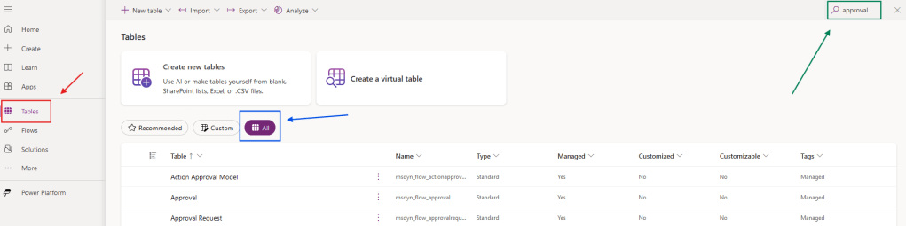 accessing dataverse table