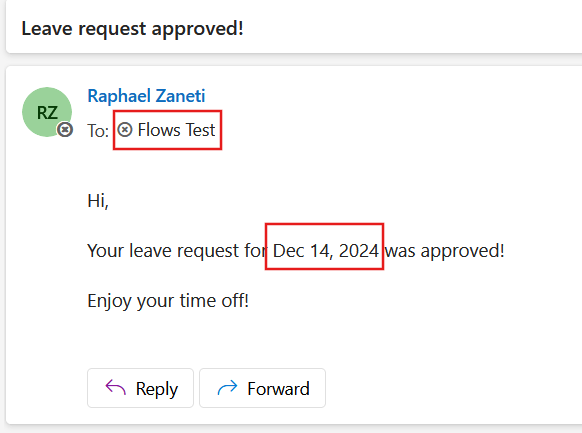 email approving request