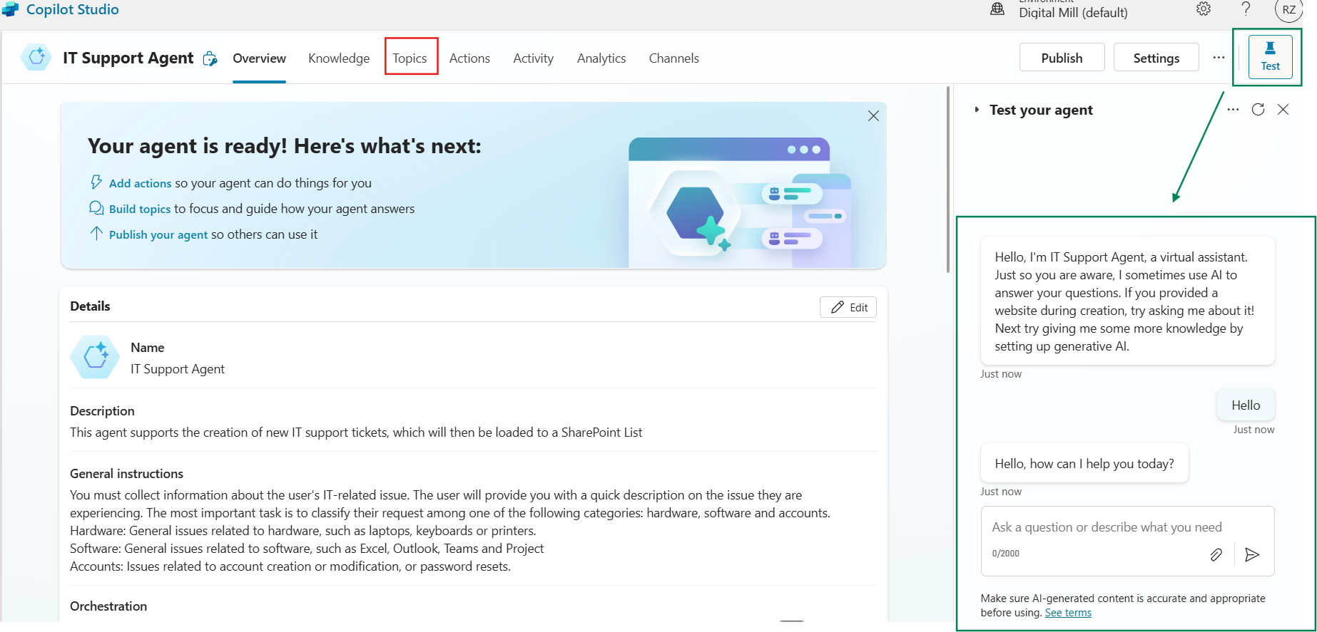 Starting a Power Automate flow from a Copilot Studio Agent – Digital Mill