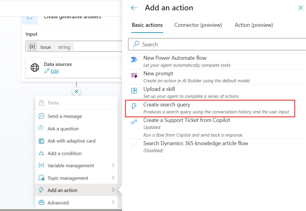 add flow to a topic in copilot studio