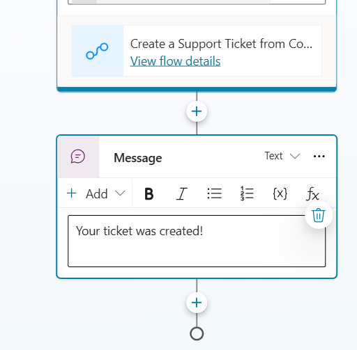 confirmation message by the agent in a topic