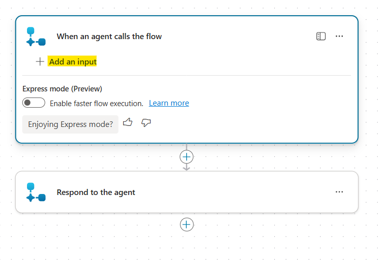 adding input to agent flow triggers