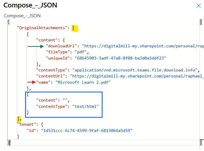 raw outputs in power automate