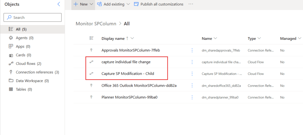 power automate flows allocated in solutions