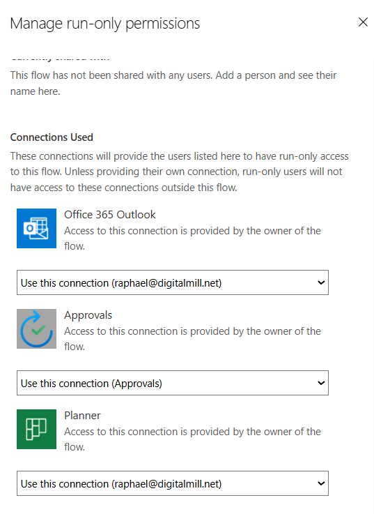 run only settings in power automate