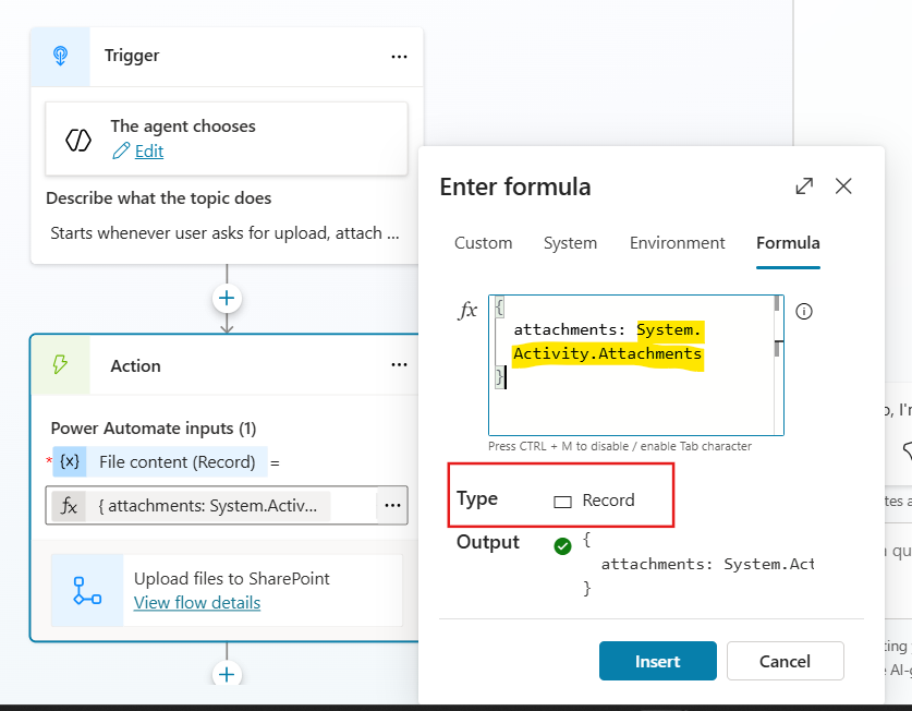 formatting data as json in copilot studio