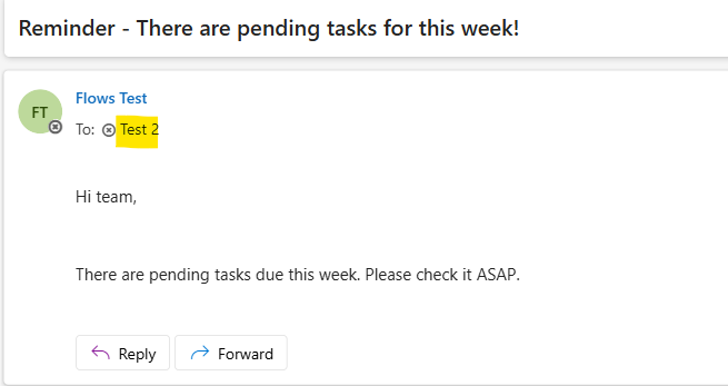 email referencing an environment variable