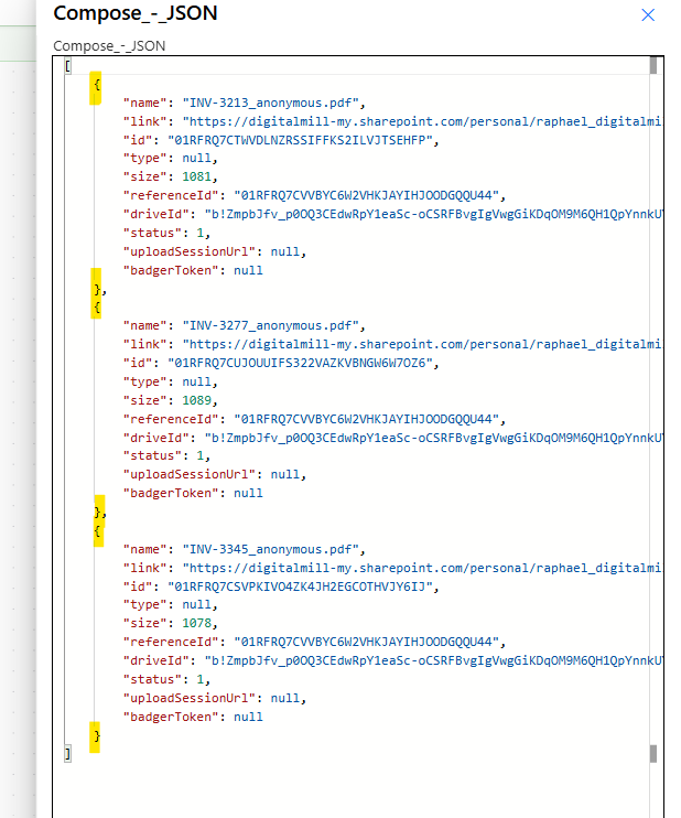raw outputs in power automate