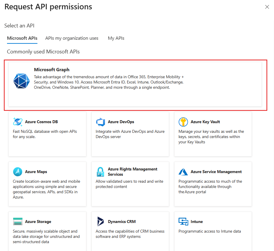 adding api permissions to app registration