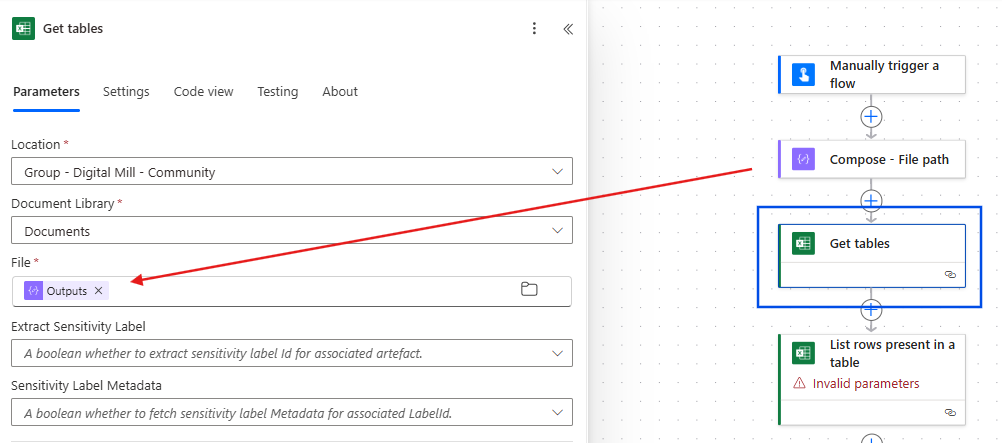 file dynamic path in power automate