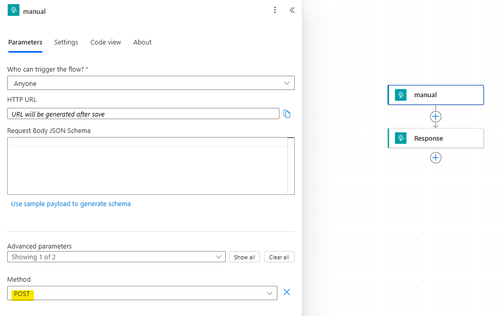 configuring form submission flow trigger in power automate