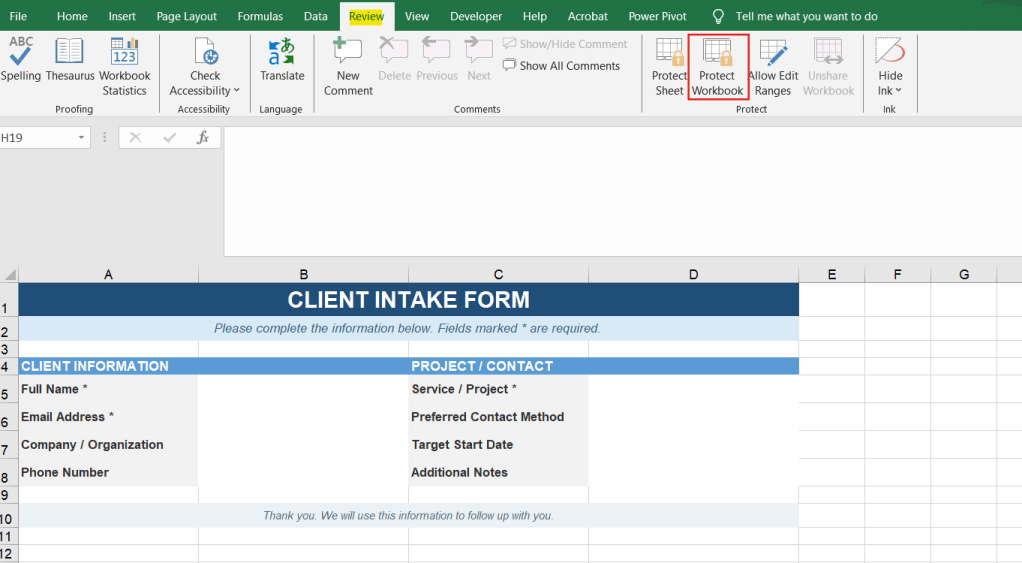 protect workbook in excel desktop