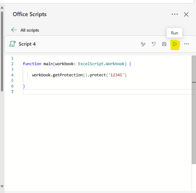 run office script from excel