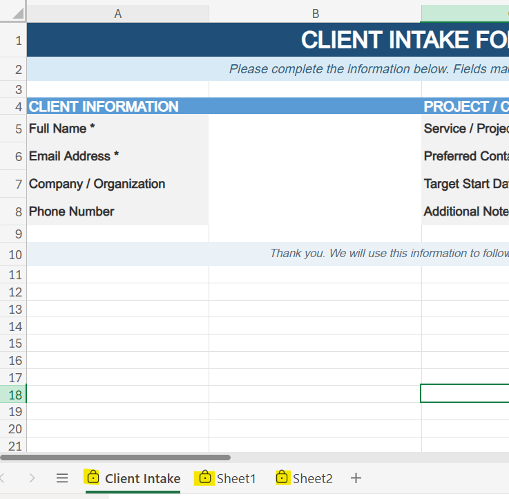 all worksheets protected with office scripts
