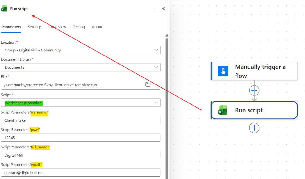 run office scripts from power automate