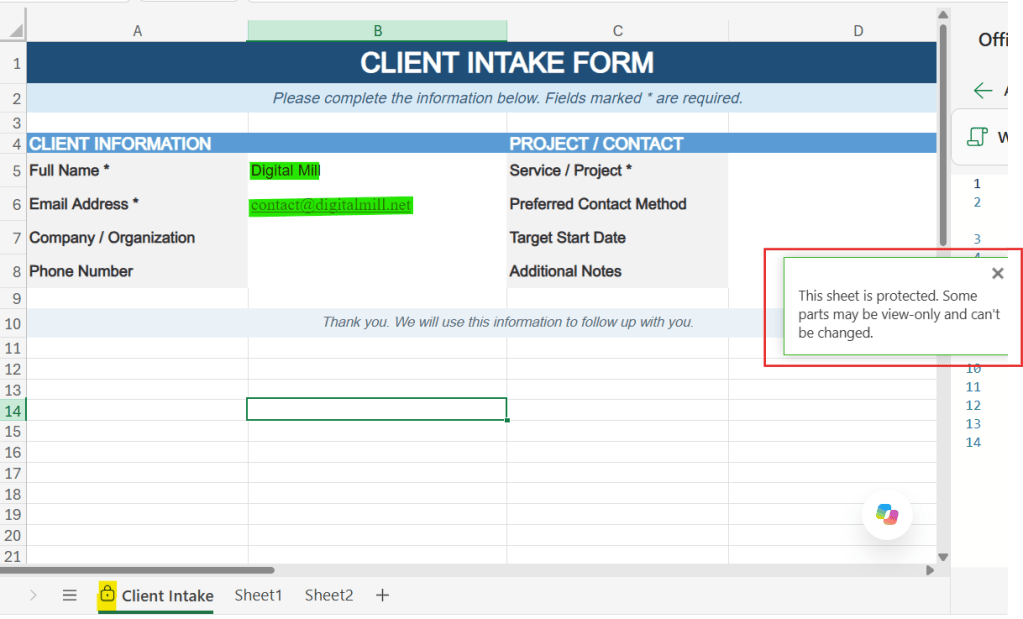 result of running office scripts from power automate